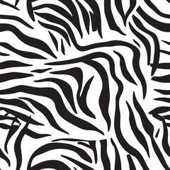 Zebra Stripes Silhouette Vector Format – Seamless Wildlife Skin Background