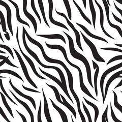 Zebra Stripes Silhouette Vector Format &ndash; Seamless Wildlife Skin Background