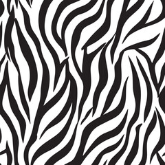 Zebra Stripes Silhouette Vector Format – Seamless Wildlife Skin Background