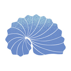 Isolated seashell.Ocean exotic underwater element.Hand drawn tropical beach shell.Modern symbol in naive simple style for banners,smm,branding,packaging,covers,prints.Retro summer vacation symbol
