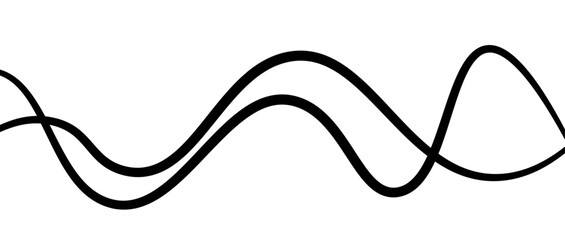 Minimal abstract background with thin black wave lines flowing smoothly across a white backdrop, elegant curves, high contrast, clean and modern design, vector style, no texture, no gradient.