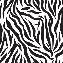 Zebra Stripes Silhouette Vector Format – Seamless Wildlife Skin Background