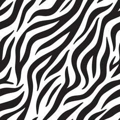 Zebra Stripes Silhouette Vector Format – Seamless Wildlife Skin Background