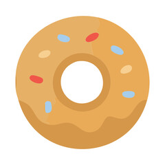 Fototapeta premium Doughnut Flat Icon