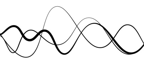 Minimal abstract background with thin black wave lines flowing smoothly across a white backdrop, elegant curves, high contrast, clean and modern design, vector style, no texture, no gradient.