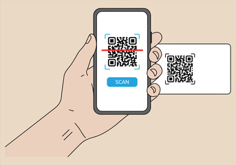 Smartphone scanning QR code on a credit card with focus on technology, mobile scanning, security, and digital payment systems, modern financial transaction, and contactless innovation
