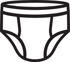 Baby Diaper Silhouette Vector Format – Black Toddler Clothing Graphic for Nursery Use