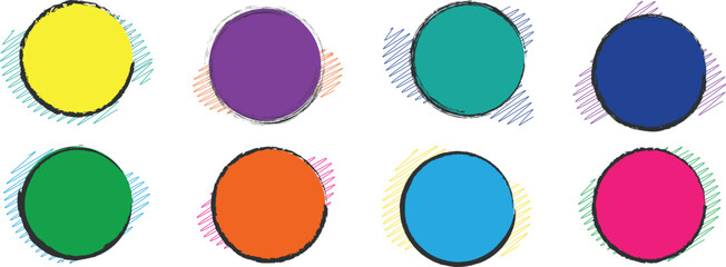 Modern Art-Inspired Circle Vector Set – Vibrant and Minimalist Round Frames, Labels, and Shapes for Branding, Packaging, and Illustration Design