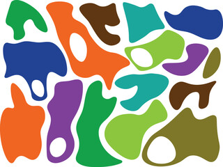 Dark-Themed Abstract Graphic Elements Set – Minimal Flat Vector Shapes, Blobs, and Artful Forms for Elegant Design Use