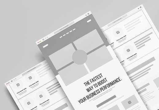 Business Wireframe Landing Page Design Template Layout