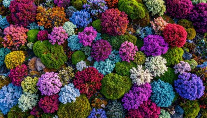 Vibrant Colorful Abstract Organic Pattern: Textured natural forms, growth, complexity, and vibrant hues. Dynamic, beautiful background.