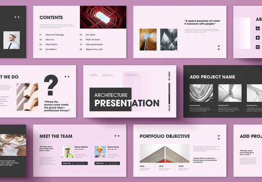 Modern Architecture Portfolio Presentation Template with Minimalist Layout