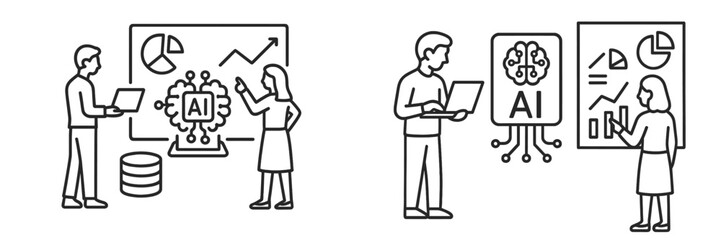 Discussion on artificial intelligence trends and data analysis in a professional meeting room setting