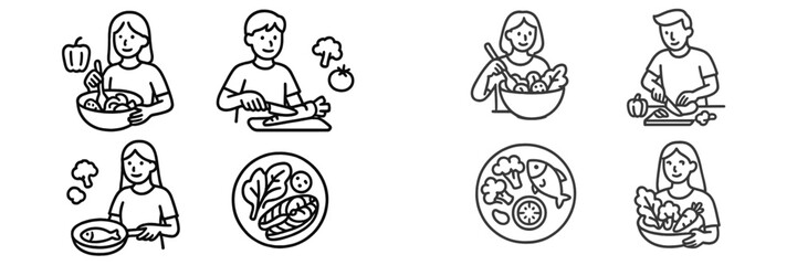 Cooking various dishes at home with fresh ingredients and healthy recipes