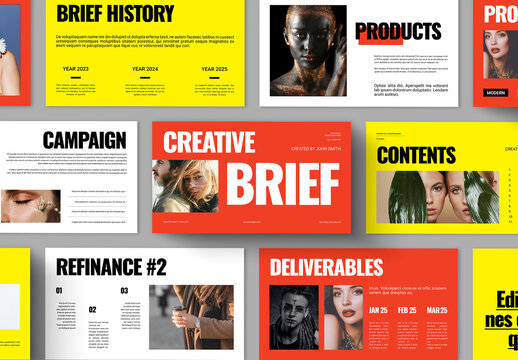 Red and Yellow Creative Brief Presentation Template