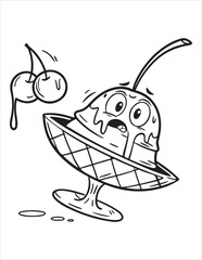 Cute Ice Cream Coloring Pages for Kids – Fun Summer Dessert Line Art, Kawaii Popsicle and Sundae Illustrations