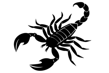 Silhouette Vector Art Illustration of Black and White Scorpion	