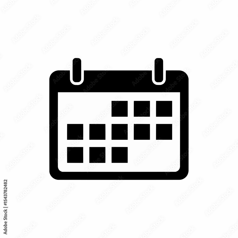 Aufkleber this high-quality vector graphic features a solid black minimalist calendar icon with rounded corner