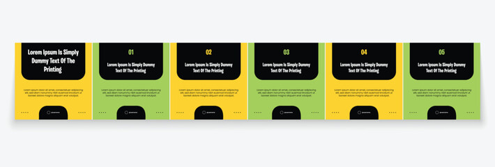 Instagram carousel template layout design for five tips sharing on social media. Linkedin carousel banner design vector template   © Mina Market