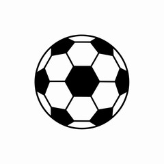 Fototapeta premium This high-quality vector graphic features a solid black and white minimalist soccer ball icon with hexagonal and pentagonal panels, emphasizing graphic clarity and fine details.