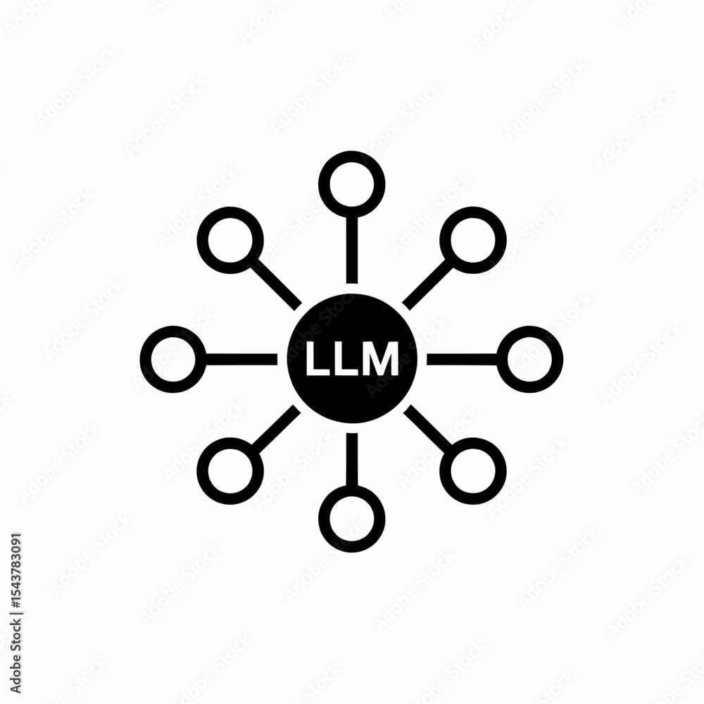 Poster this high-quality vector graphic features a solid black hub-and-spoke icon with a central circle con