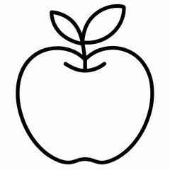 apple outline icon on white background	