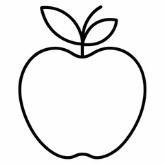 apple outline icon on white background	