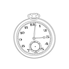 Pocket watch line art vector illustration
