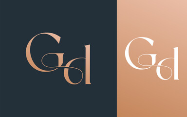 Initial letter GD DG logo design vector illustration for couple, wedding, and business