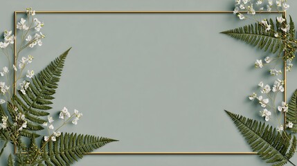Decorative Frame with Vines and Flowers Designed for Minimal Art Displays or Card Presentations