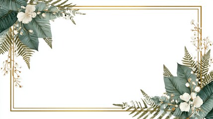 Decorative Frame with Vines and Flowers Designed for Minimal Art Displays or Card Presentations