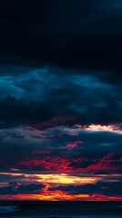 Fototapeta premium Dramatic sunset over the ocean (1)