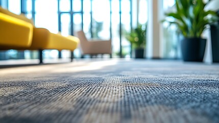 Blurred perspective of a long, empty hospital corridor with shiny blue floors and bright lighting, symbolizing a modern medical facility