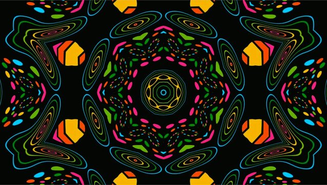 Abstract floral seamless pattern with colorful circles, a vibrant and ornate vector illustration for fabric design or vintage-style wallpaper.