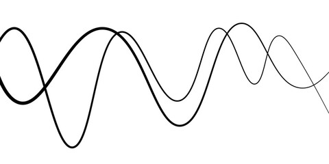 Minimal abstract background with thin black wave lines flowing smoothly across a white backdrop, elegant curves, high contrast, clean and modern design, vector style, no texture, no gradient.