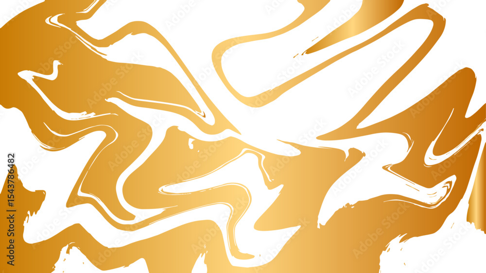 Poster  Abstract fluid marble texture with swirling patterns with golden yellow and white. Glossy, reflective finish that mimics a molten, liquid metal effect. Gradients and wavy distortions create a dynamic
