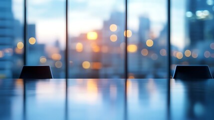 Blurred perspective of a long, empty hospital corridor with shiny blue floors and bright lighting, symbolizing a modern medical facility