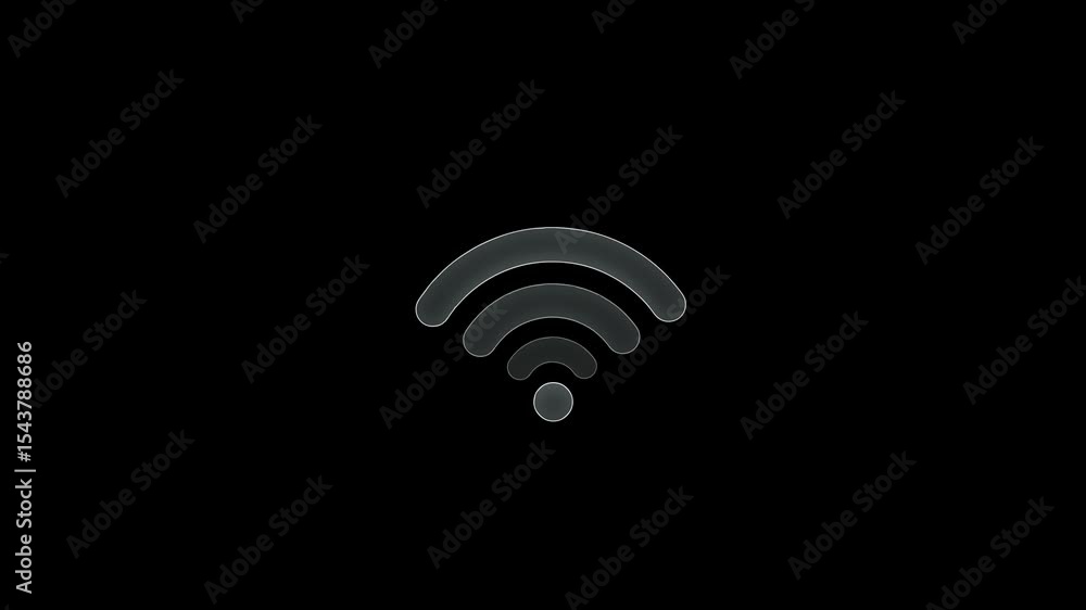 Aufkleber neon glowing wifi icon animation on background. neon digital wifi network icon.glowing neon line wif