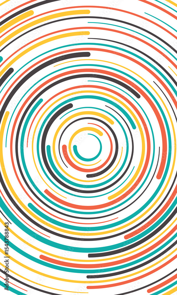 Aufkleber white abstract background with colorful circle lines vortex. technology hi-tech futuristic template.
