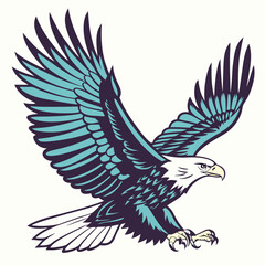 Aggressive Flying Eagle Illustration – Power, Freedom & Attack Pose