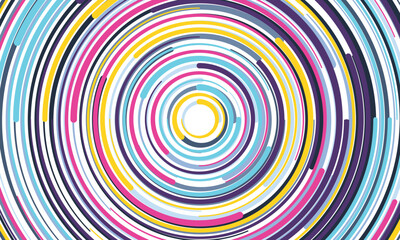 White abstract background with colorful circle lines vortex. technology hi-tech futuristic template. Vector illustration.