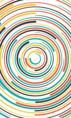 White abstract background with colorful circle lines vortex. technology hi-tech futuristic template. Vector illustration.