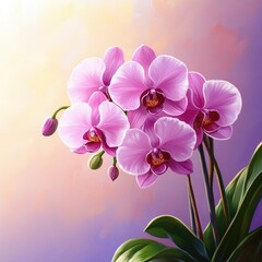 Naklejka premium Digital Illustration of Phalaenopsis Orchid