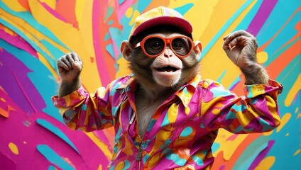 Funky Monkey Dances in Vibrant Style