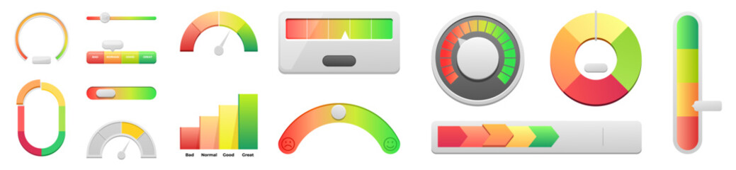 Meter vector icon set image