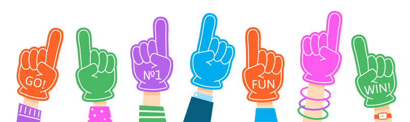 Obraz premium Foam fingers with hands. Number 1