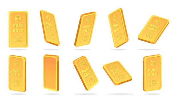 Fine gold vector set icon