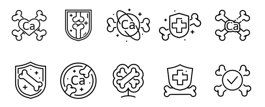 Strong healthy bones icon. Human health set icon