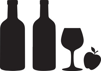 wine bottle and glass