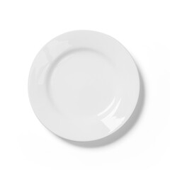A plain white plate, suitable for serving food in various dining settings.